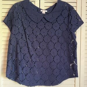 Xhiliration Navy Blue Lace Top Cami Tank Included